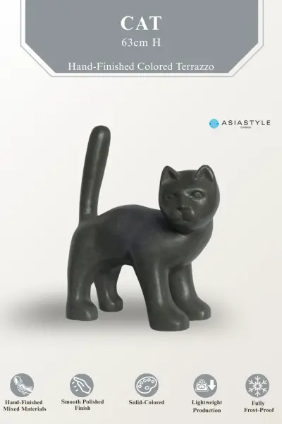Artikelbild 3 des Artikels “Cat, 63cm Height | Terazzo, Black color “